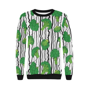 Cool Broccoli pattern Women's Crew Neck Sweatshirt