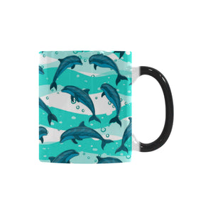 Dolphin sea pattern Morphing Mug Heat Changing Mug