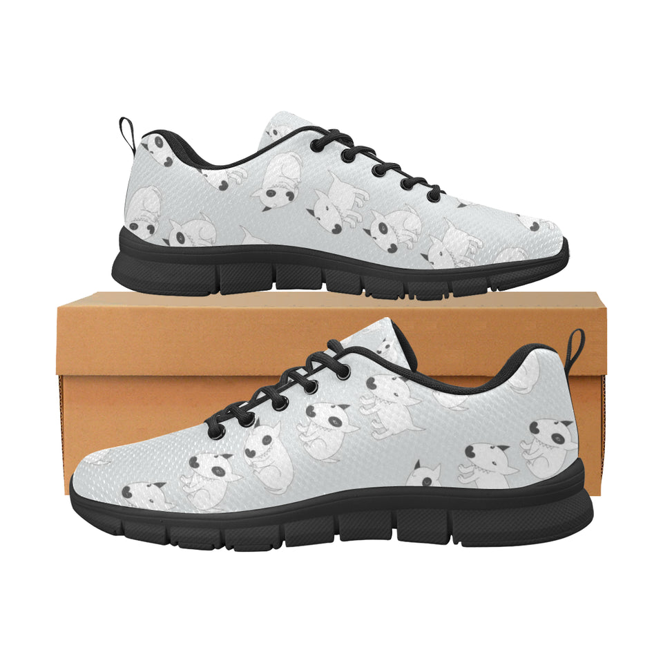 Bull Terrier Pattern Print Design 01 Men's Breathable Sneakers ( Model 055)