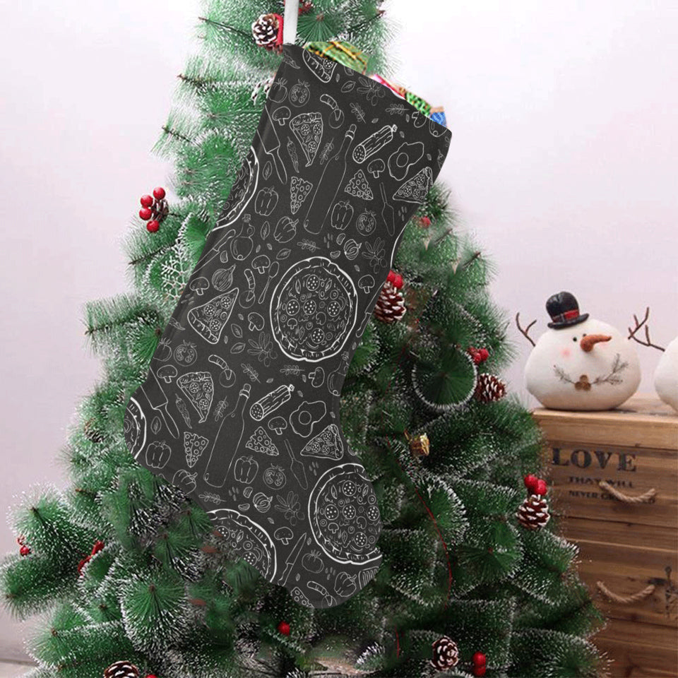 Pizza pattern Christmas Stocking