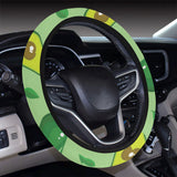 Avocado pattern green background Car Steering Wheel Cover