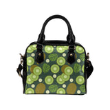 Whole sliced kiwi leave and flower Shoulder Handbag