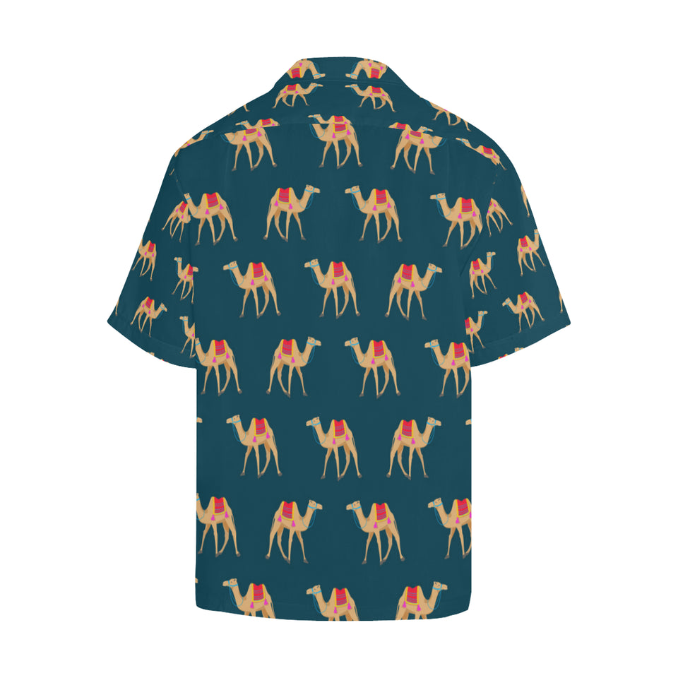 Camel pattern blue blackground Men's All Over Print Hawaiian Shirt