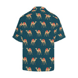 Camel pattern blue blackground Men's All Over Print Hawaiian Shirt