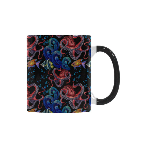 Octopus sea wave tropical fishe pattern Morphing Mug Heat Changing Mug