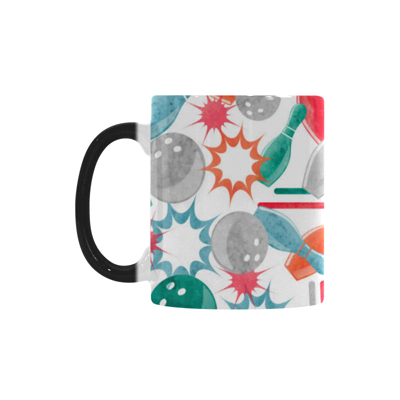 Watercolor bowling pattern Morphing Mug Heat Changing Mug