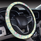 French bulldog hawaii blackground Car Steering Wheel Cover