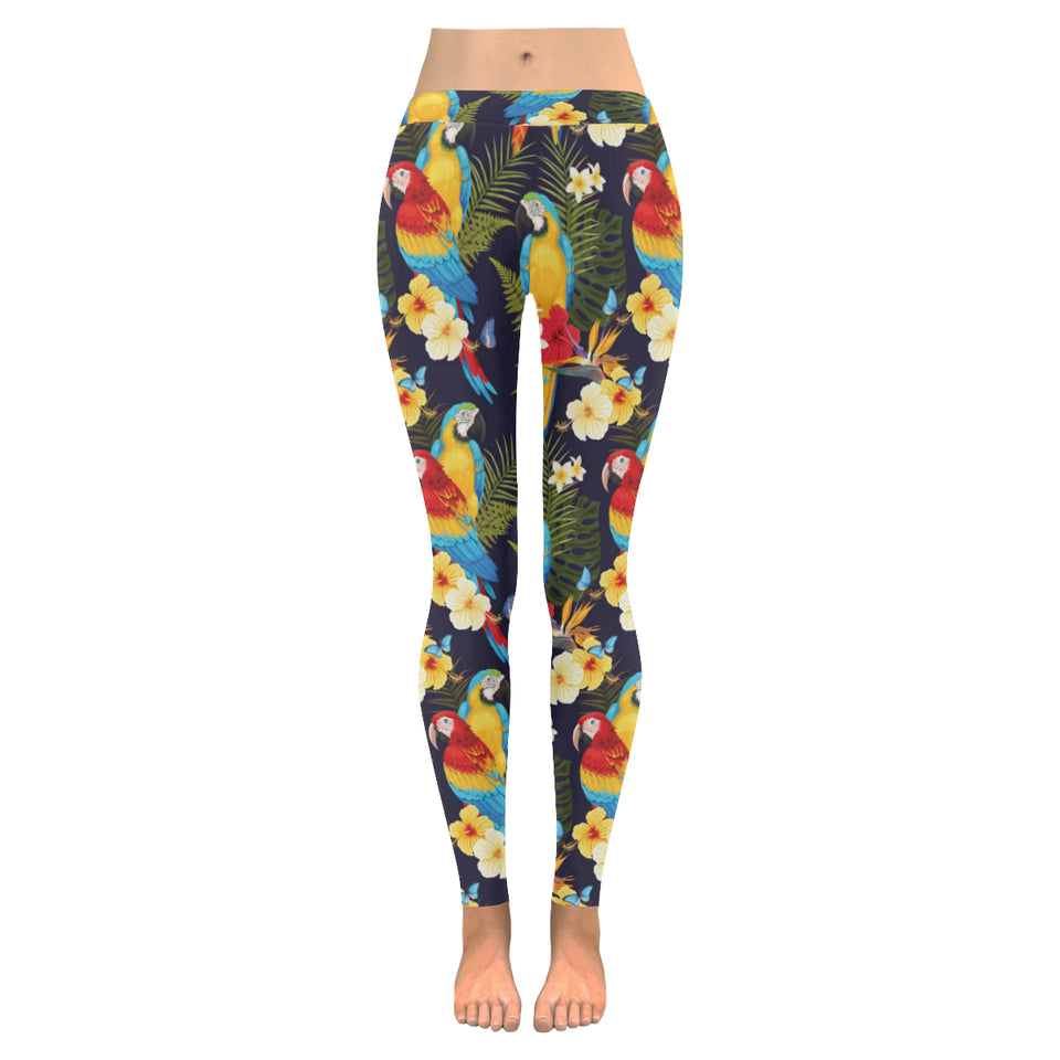 Colorful parrot flower pattern Women's Legging Fulfilled In US