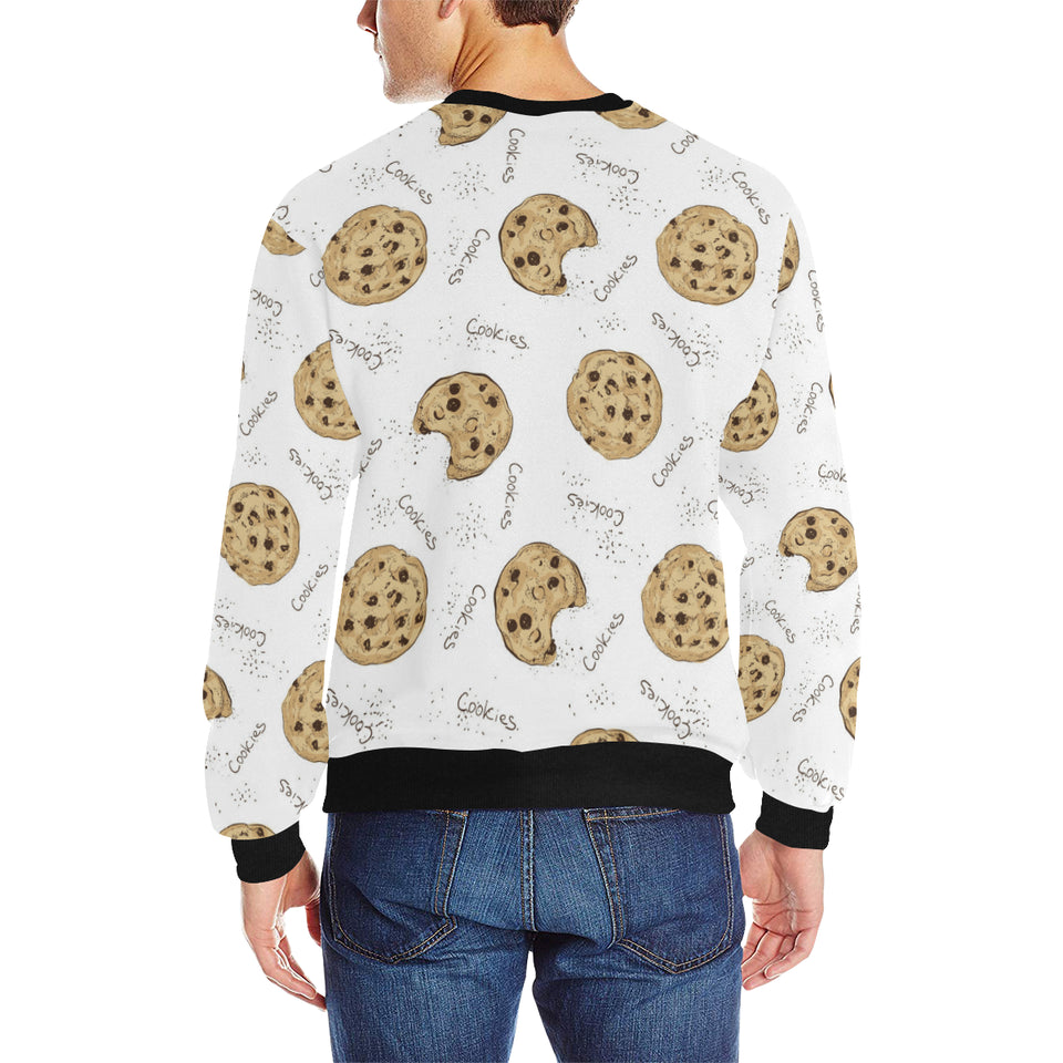 Sketch style cookie pattern Men's Crew Neck Sweatshirt