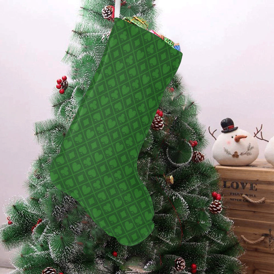 Casino Cards Suits Pattern Print Design 04 Christmas Stocking
