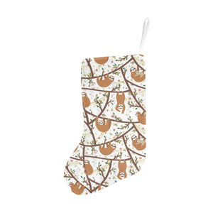 Sloths hanging on the tree pattern Christmas Stocking
