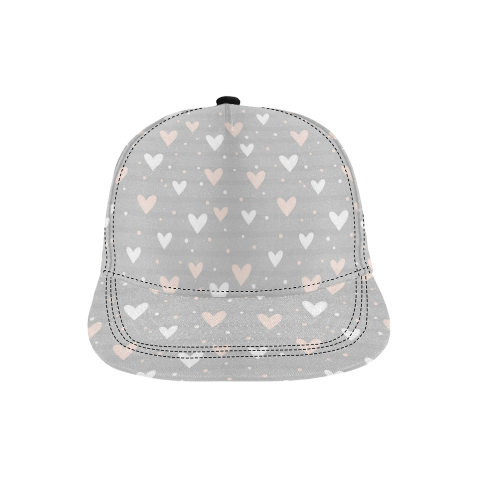 Heart pattern gray background All Over Print Snapback Cap