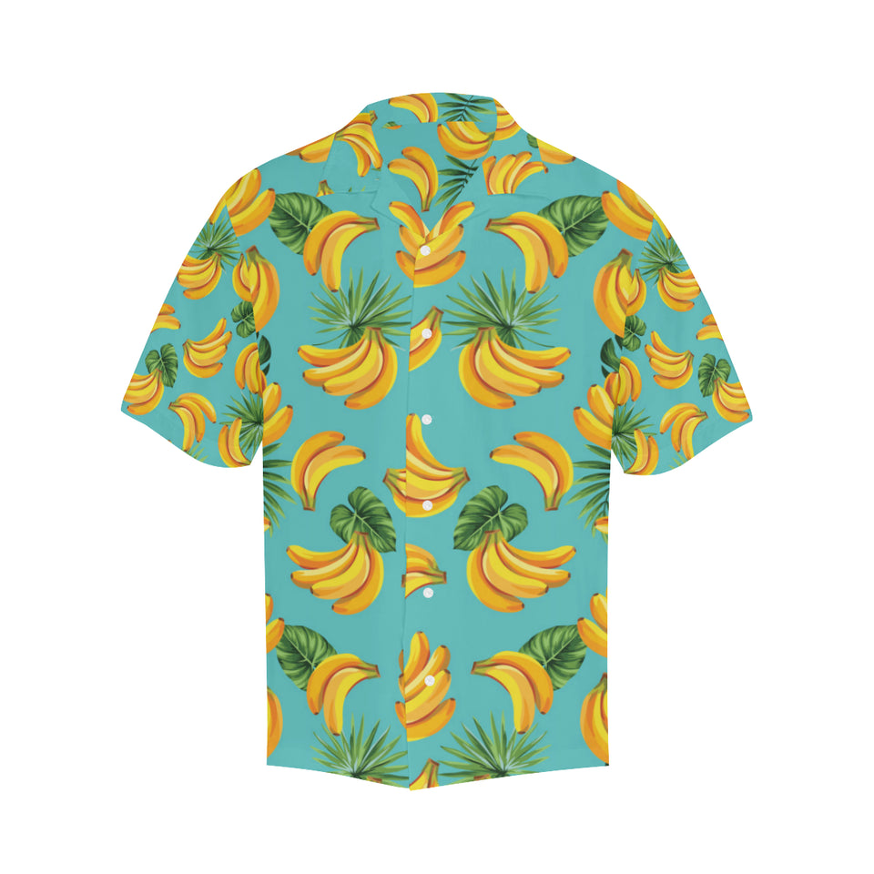 Banana Palm Leaves pattern background Men's All Over Print Hawaiian Shirt