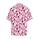 pink sketch tulip pattern Men's All Over Print Hawaiian Shirt