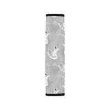 white swan gray background Car Seat Belt Cover