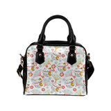 Maneki neko cat fan sakura Shoulder Handbag
