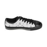 Penguin pattern Men's Low Top Canvas Shoes Black