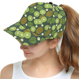 Whole sliced kiwi leave and flower All Over Print Snapback Cap