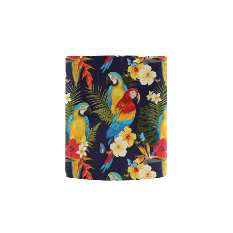 Colorful parrot flower pattern Morphing Mug Heat Changing Mug
