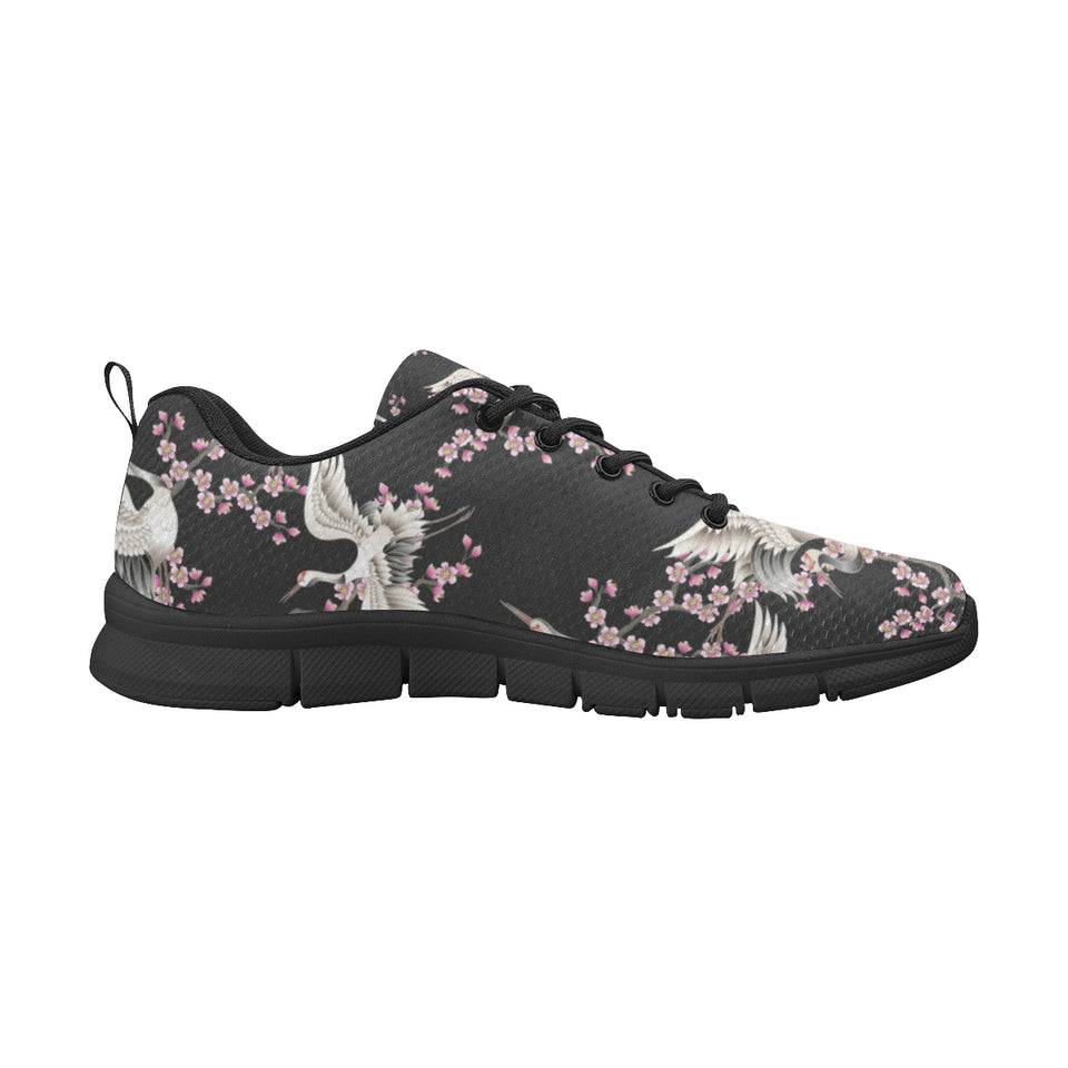Japanese crane pink sakura pattern Men's Sneaker Shoes