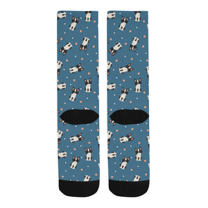 Cute boston terrier dog spattern Crew Socks