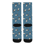 Cute boston terrier dog spattern Crew Socks