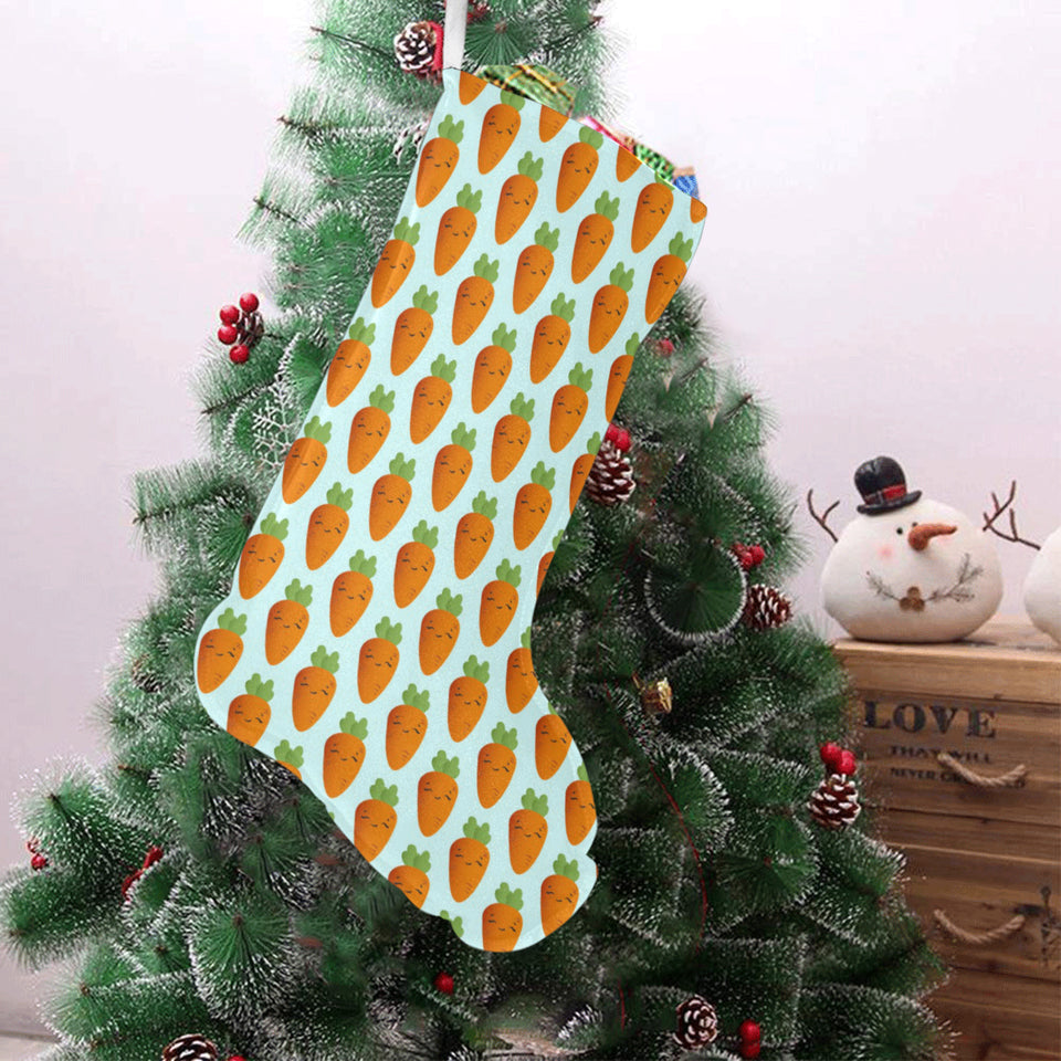 Carrot Pattern Print Design 03 Christmas Stocking