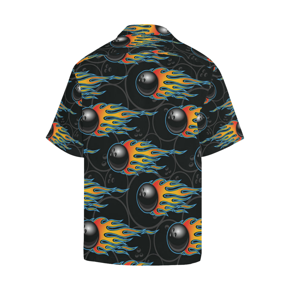 Bowling balls flame pattern Men's All Over Print Hawaiian Shirt