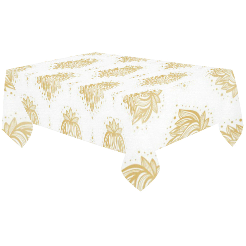 Gold Ornamental lotue waterlily symbol pattern Tablecloth