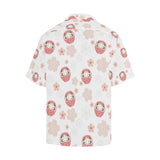 Daruma japanese wooden doll cherry blossom flower Men's All Over Print Hawaiian Shirt