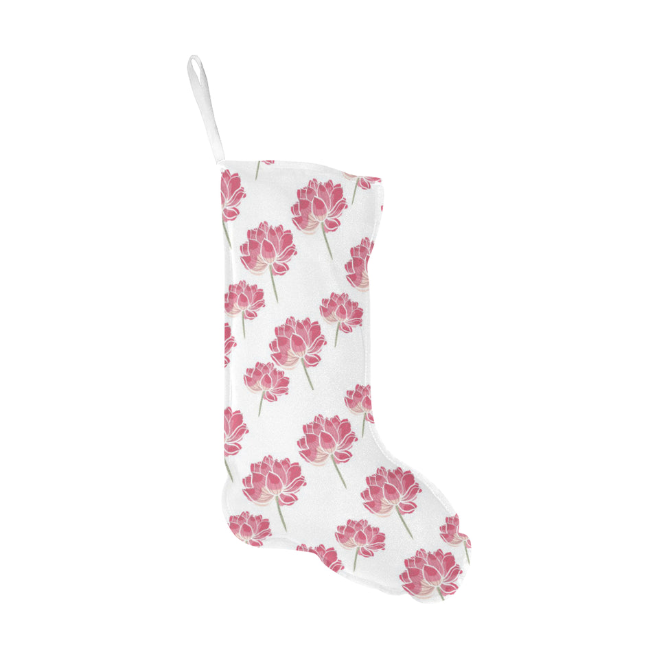 Pink lotus waterlily pattern Christmas Stocking