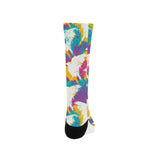 Colorful crow illustration pattern Crew Socks