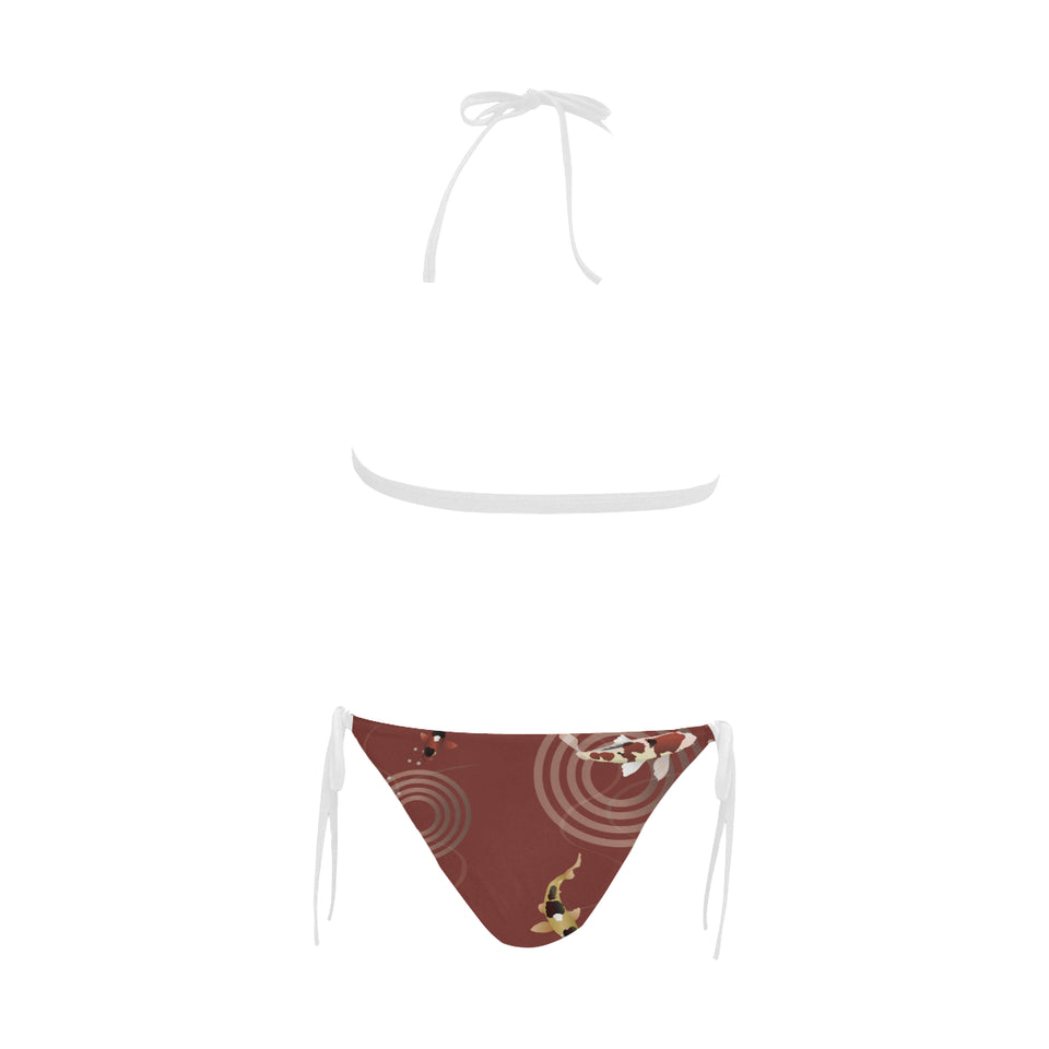 Fancy Carp red background Sexy Bikinis Two-Piece Swimsuits
