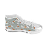 Beautiful deers Winter Christmas Women's High Top Canvas Canvas Shoes White