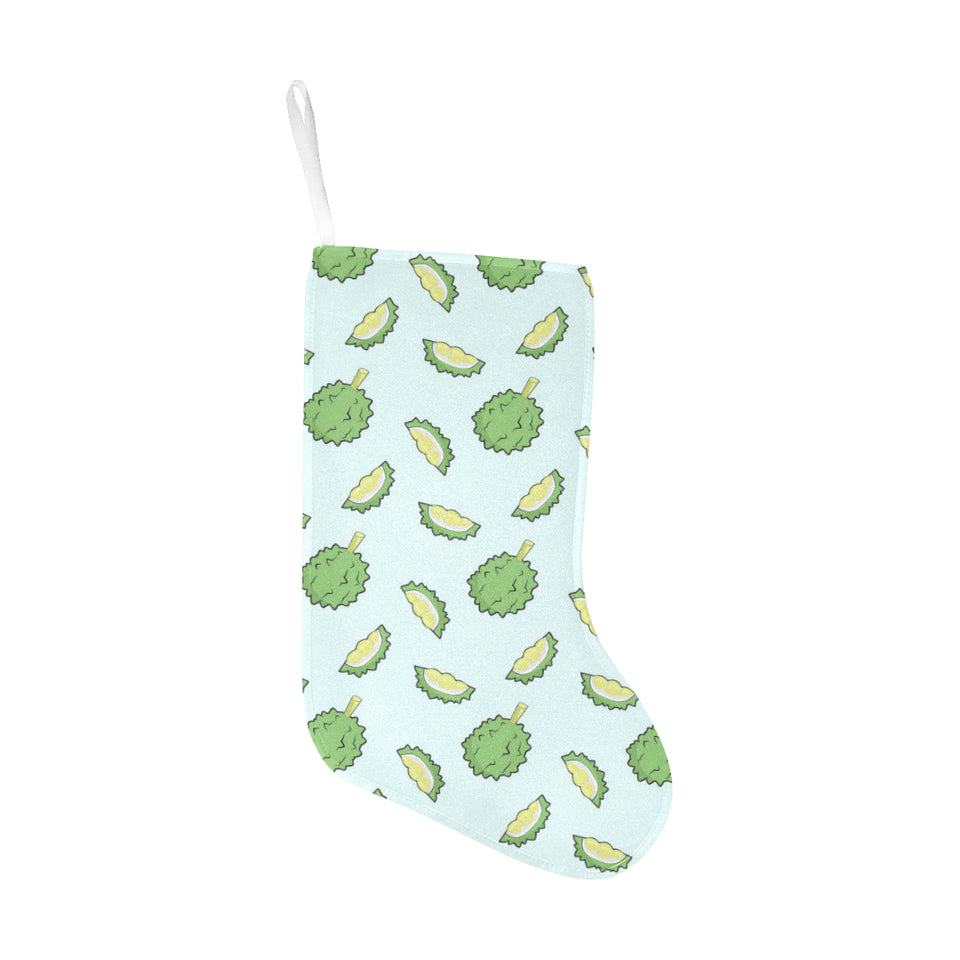 Durian pattern blue background Christmas Stocking
