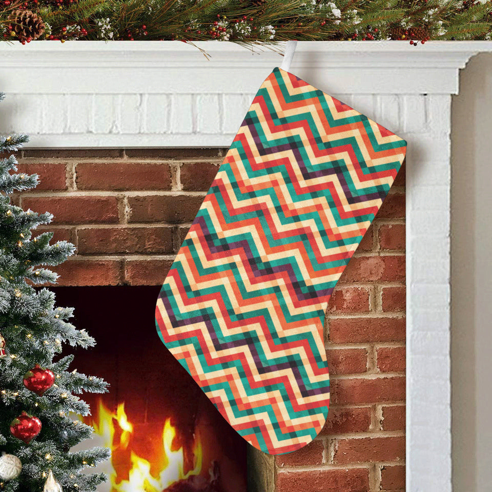 zigzag chevron colorful pattern Christmas Stocking