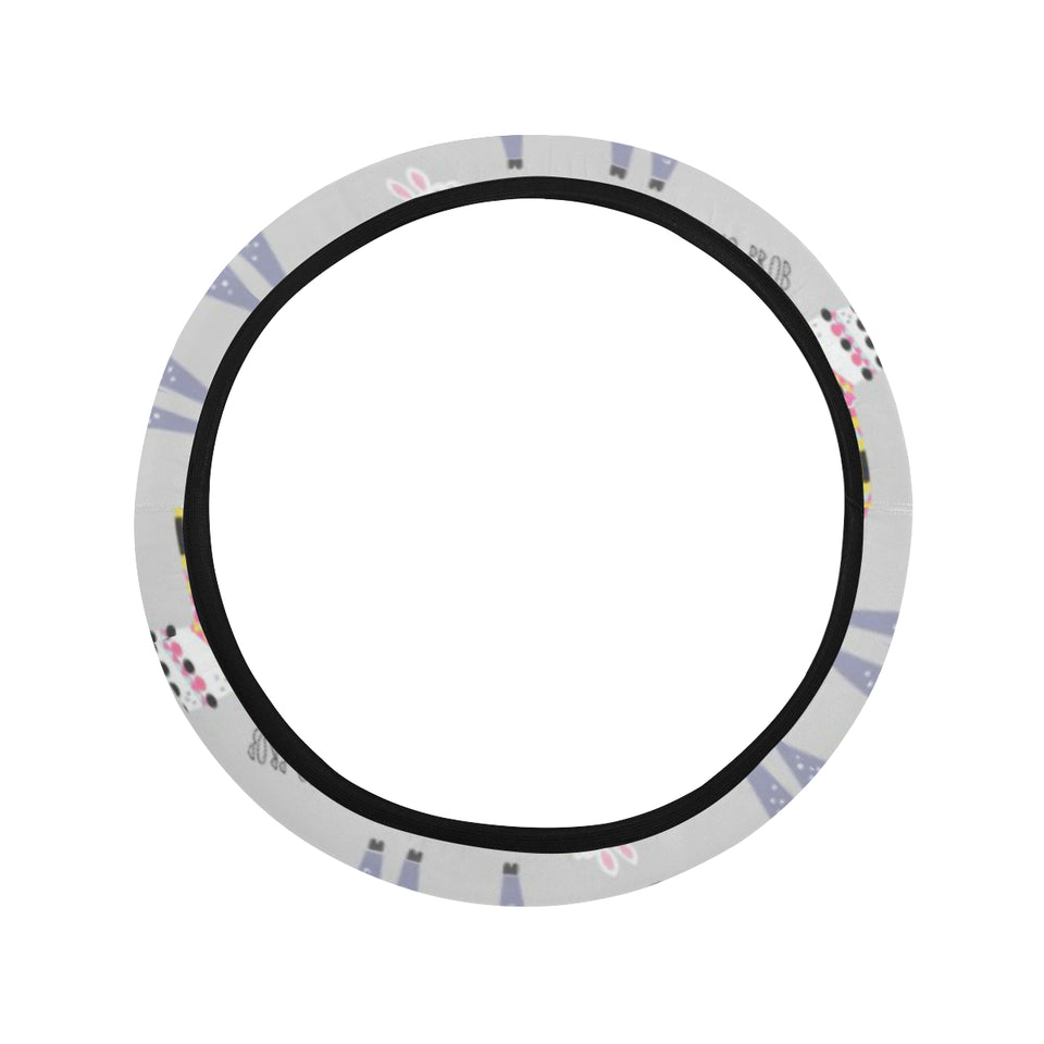 Cute Llama Alpaca pattern Car Steering Wheel Cover