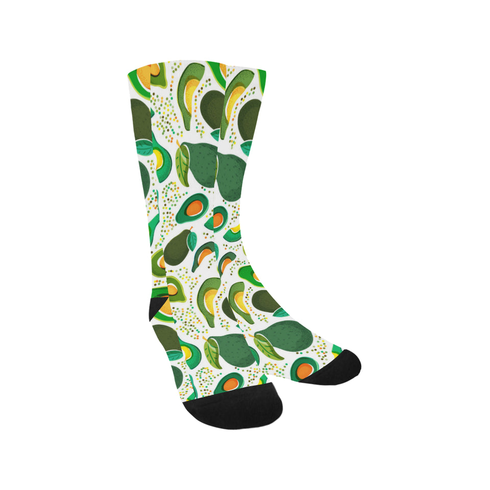Avocado design pattern Crew Socks
