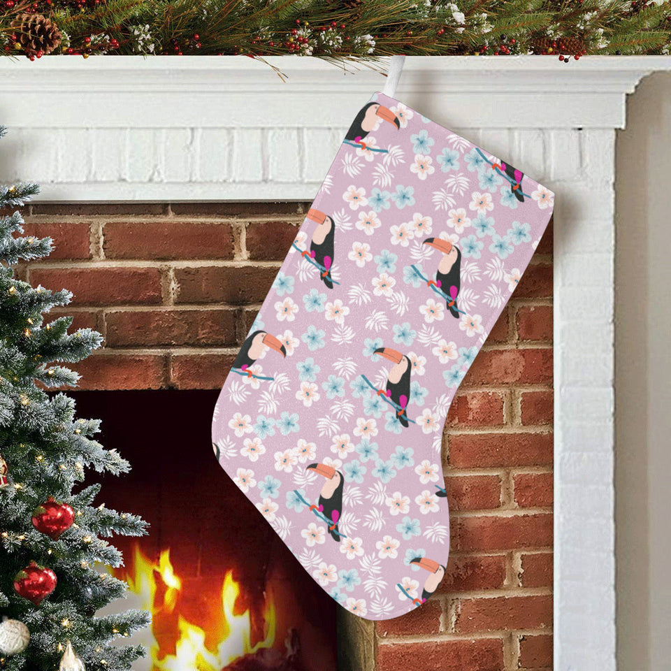 Beautiful toucan flower leaves Christmas Stocking