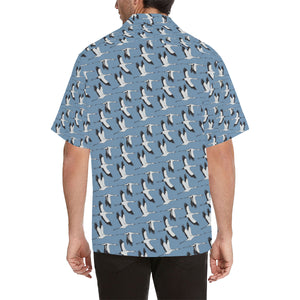 Seagull Pattern Print Design 04 Men's All Over Print Hawaiian Shirt (Model T58)