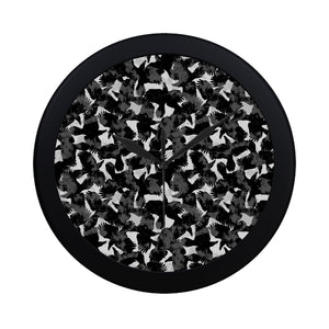 Crow illustration pattern Elegant Black Wall Clock