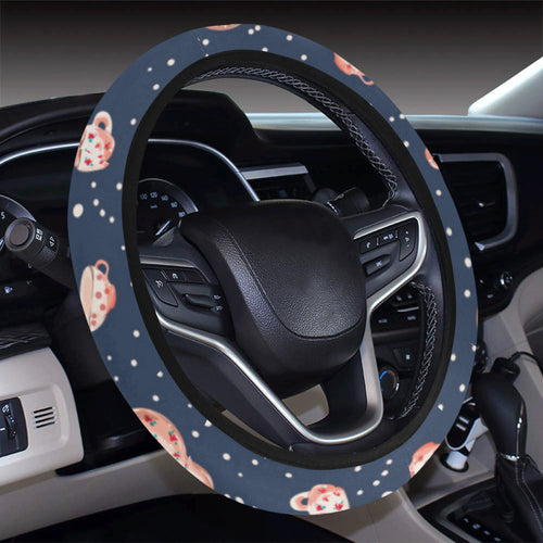 Tea pots Pattern Print Design 04 Car Steering Wheel Cover