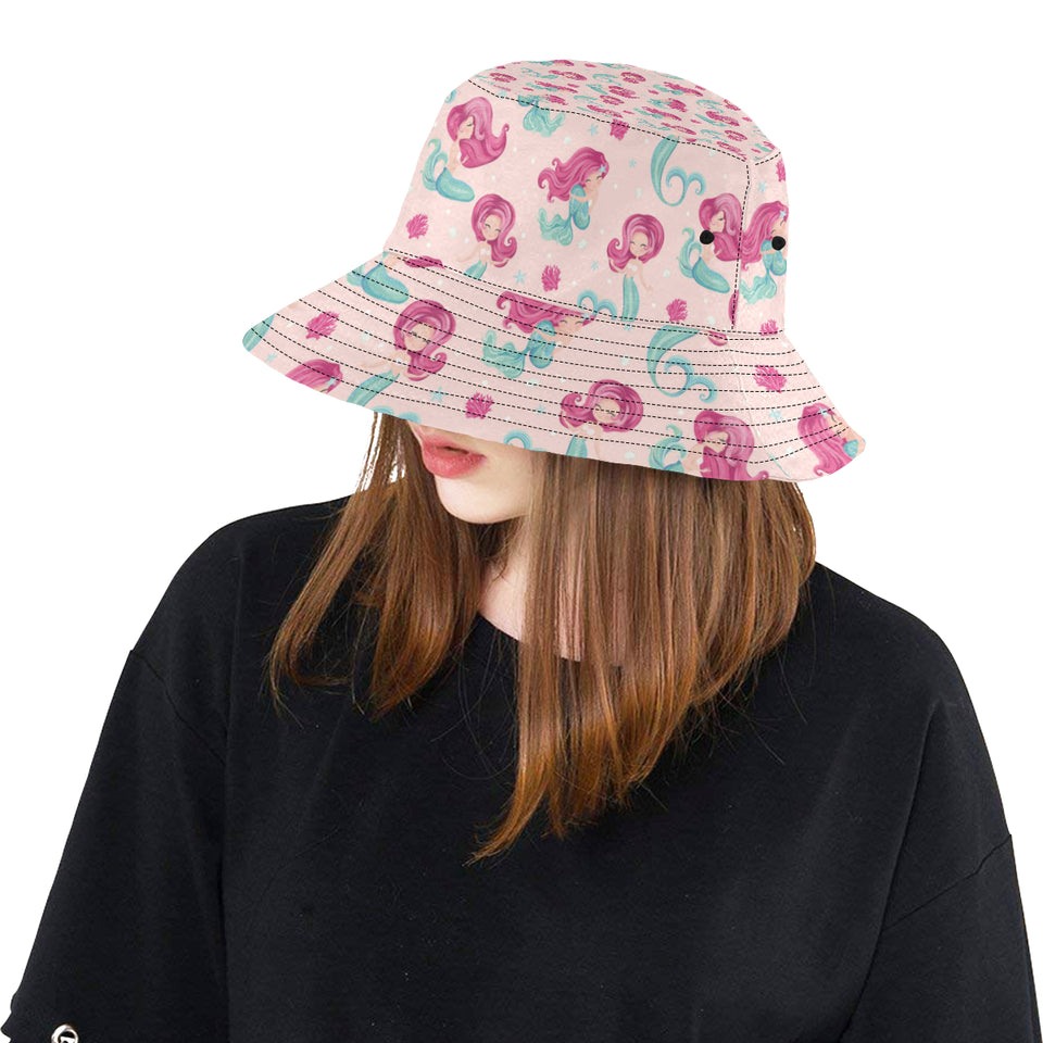 Cute little mermaid pattern Unisex Bucket Hat