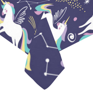 Hand drawn cute unicorn star planet Tablecloth