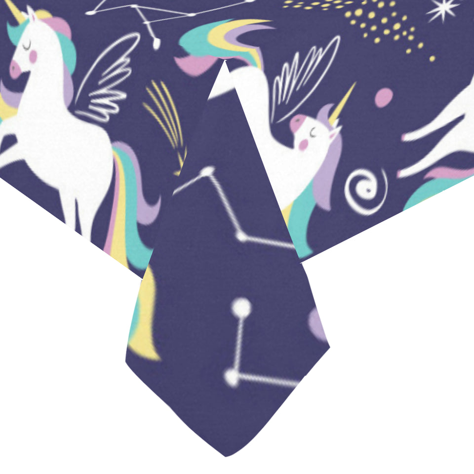 Hand drawn cute unicorn star planet Tablecloth