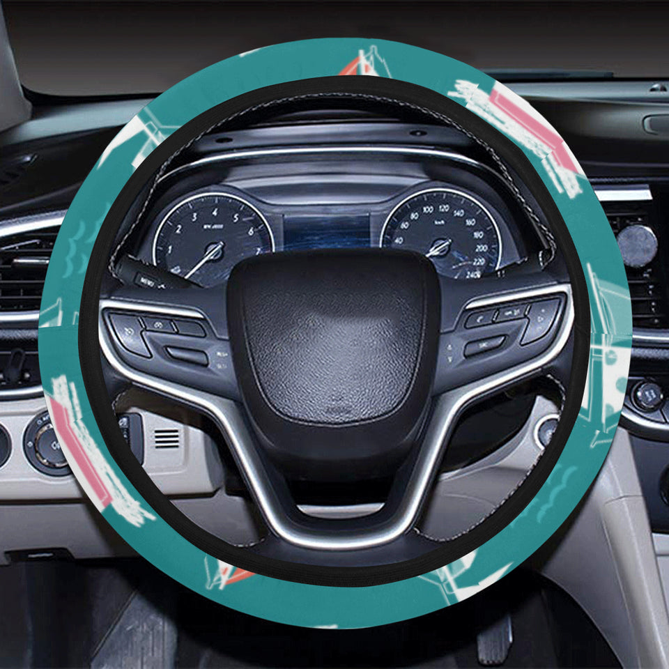 Cute sailboat pattern Car Steering Wheel Cover