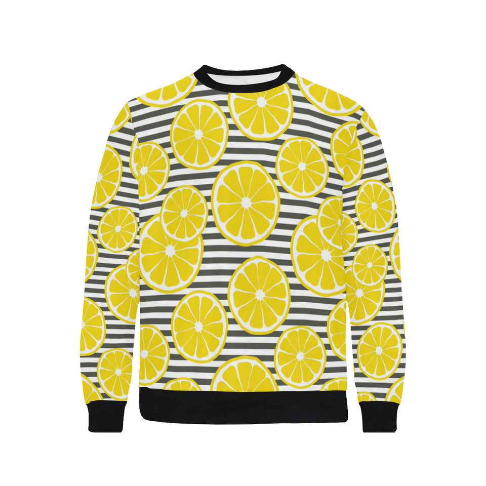 slice of lemon design pattern Men's Crew Neck Sweatshirt