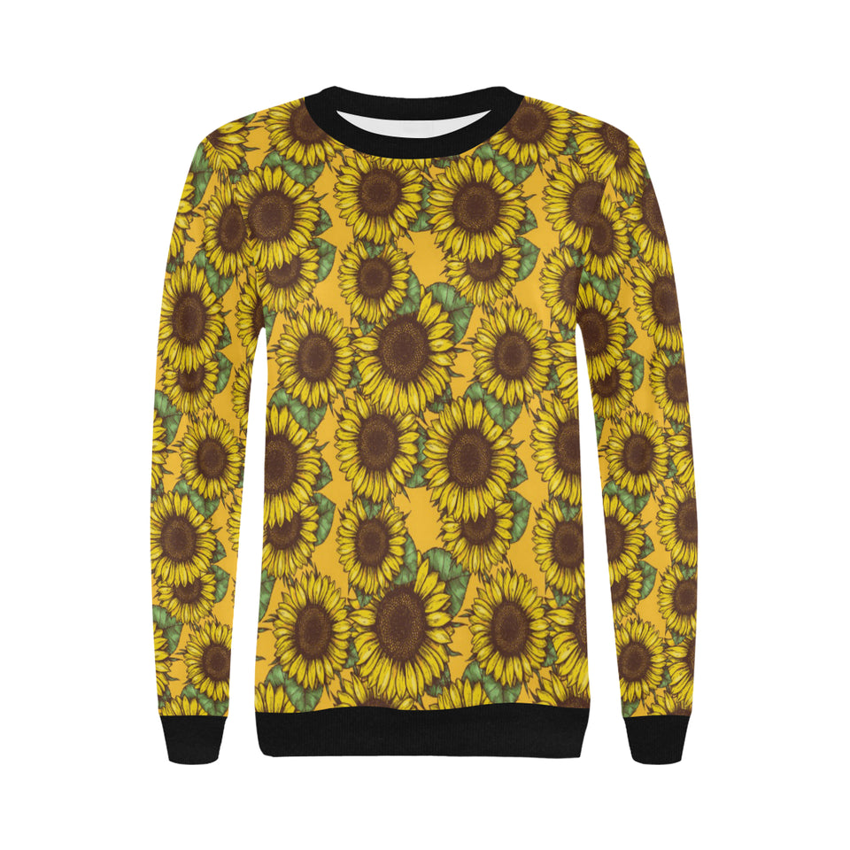 Sunflower pattern Women's Crew Neck Sweatshirt