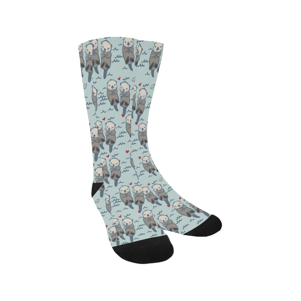 Lovely Sea Otter Pattern Crew Socks