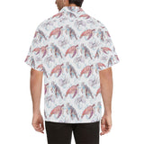 Watercolor sea turtle jellyfish pattern Men's All Over Print Hawaiian Shirt